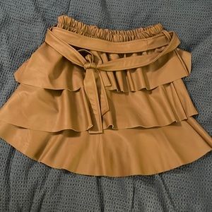 Faux Brown Leather Skirt